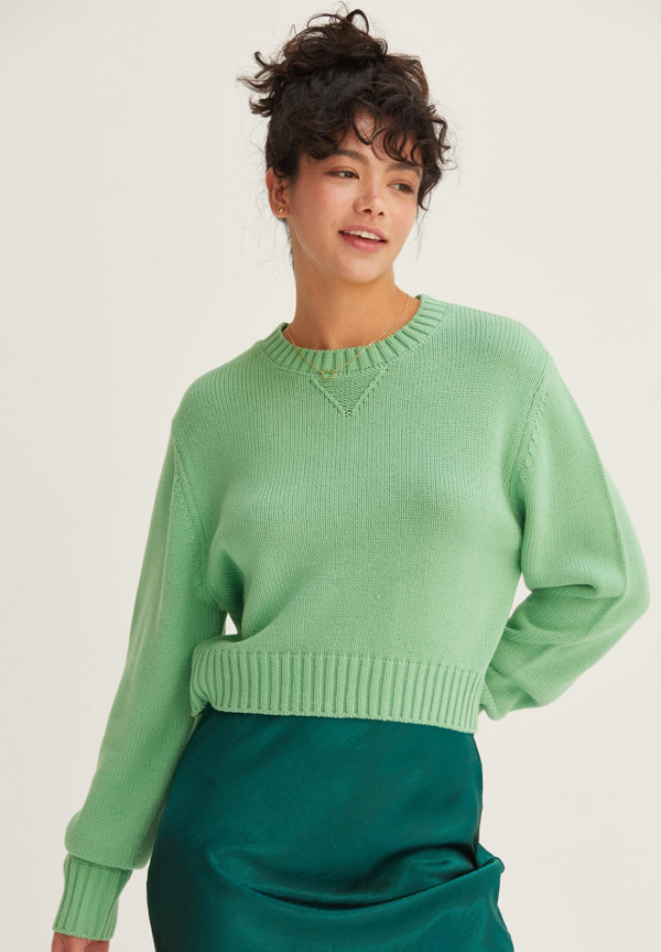 Becca Knit Sweater - Soft Warm Green