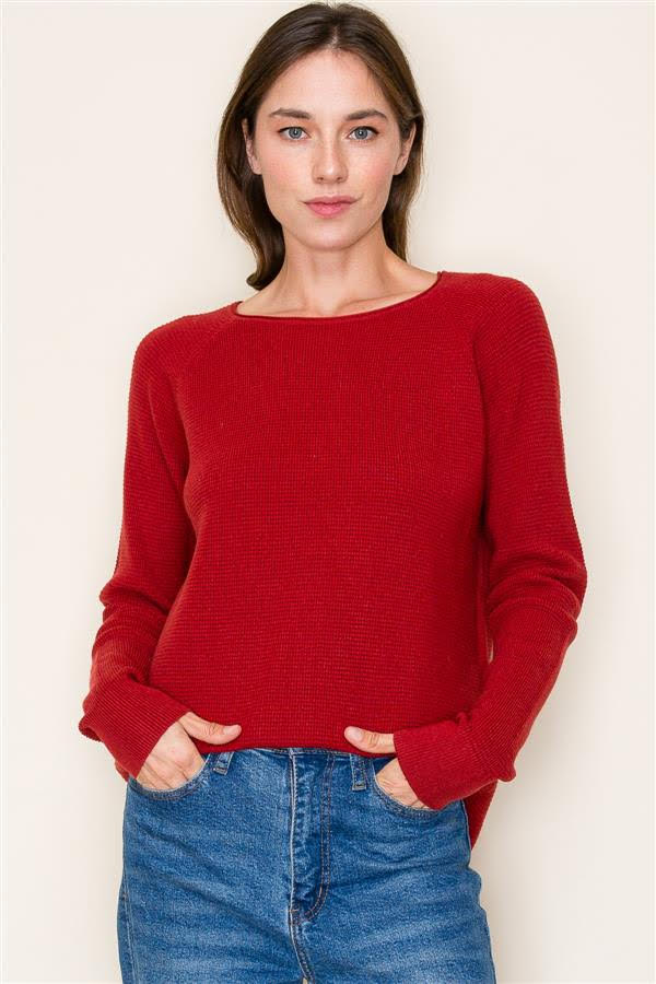 Elizabeth Pullover - Warm Dark Red