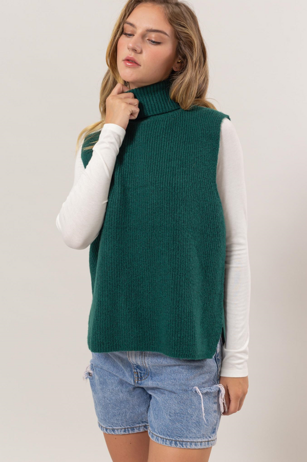 Emberly Sleeveless Sweater - Forest / Pine Green