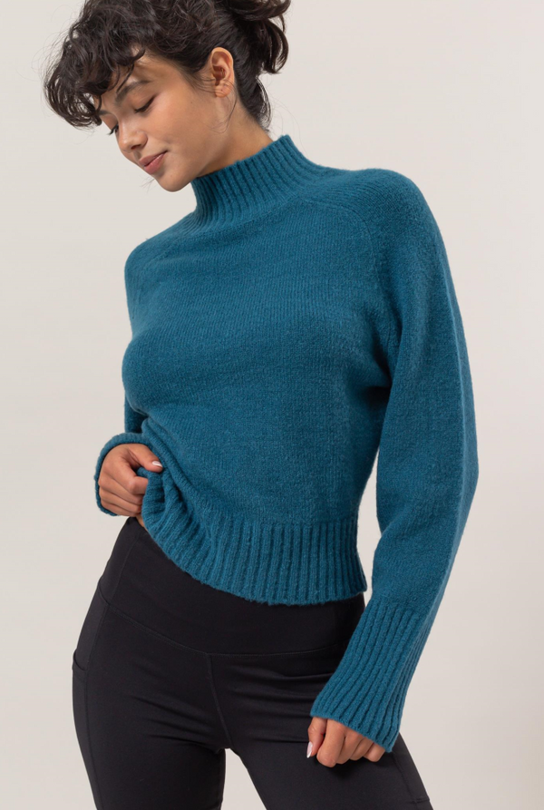 Ottilie Knit Sweater - Sea Green / Kingfisher