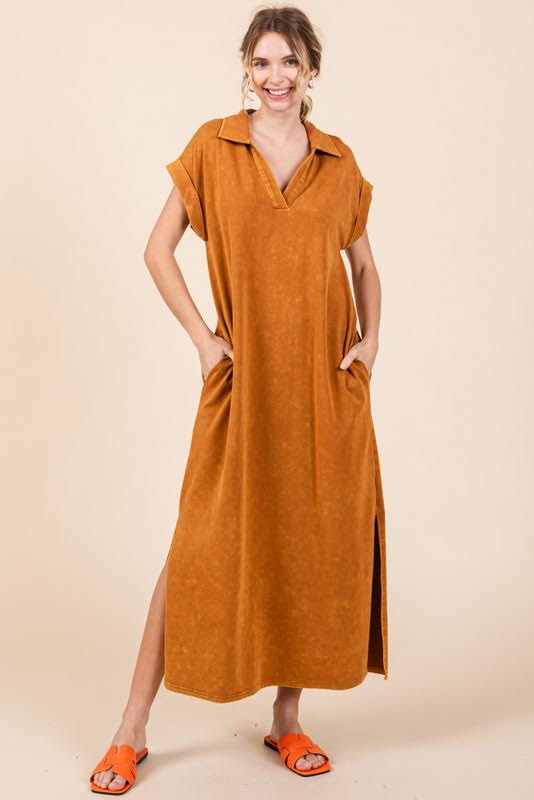 Shayla Washed Maxi Dress - Cinnamon